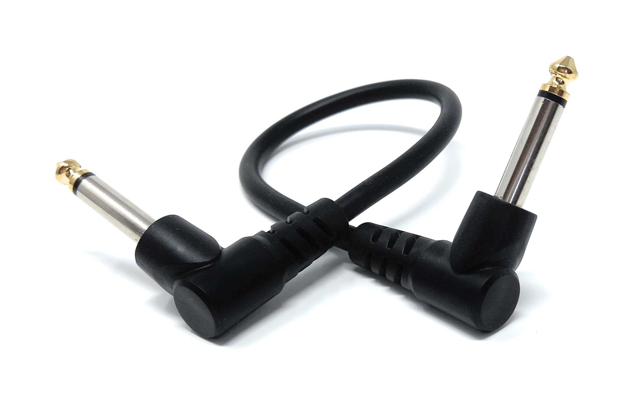 6.35mm Right Angle TS Instrument Cable - 90 Degree 1/4 Inch Mono Guitar Patch Cable for Amps, Mixers, and Pedals