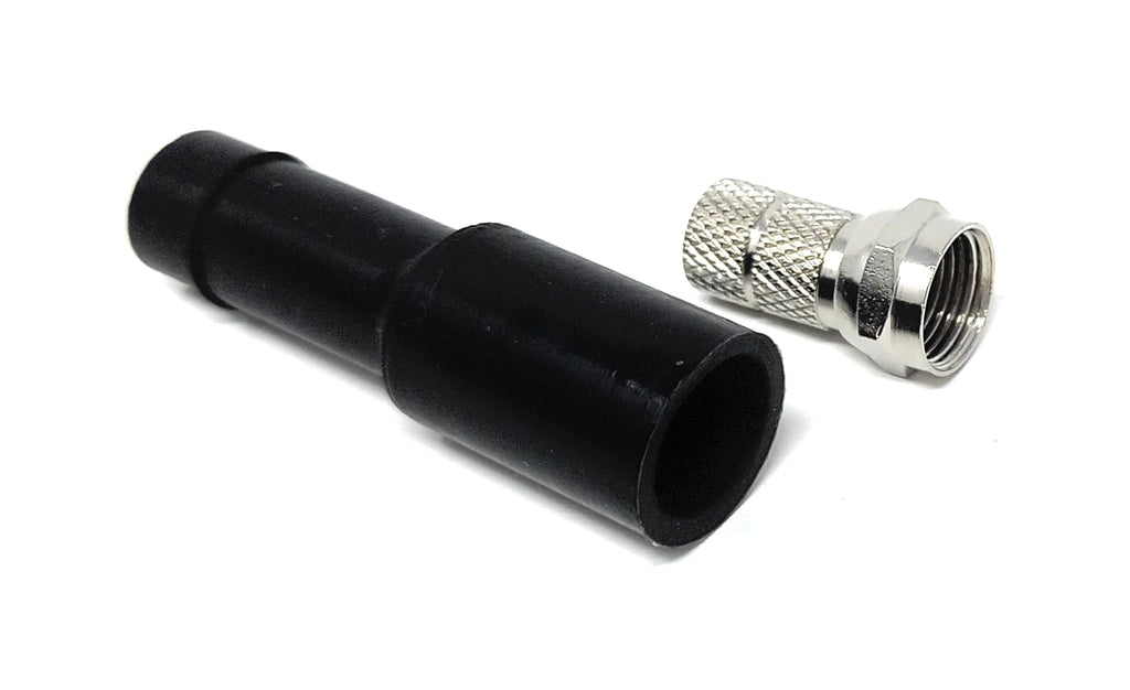 DRUT F-Type Twist-On Plug Adapter with Weatherproof Boot for Satellite Coax Cable, 6-7mm End – Compatible with CT100U, RG59U, and RG6U Cables