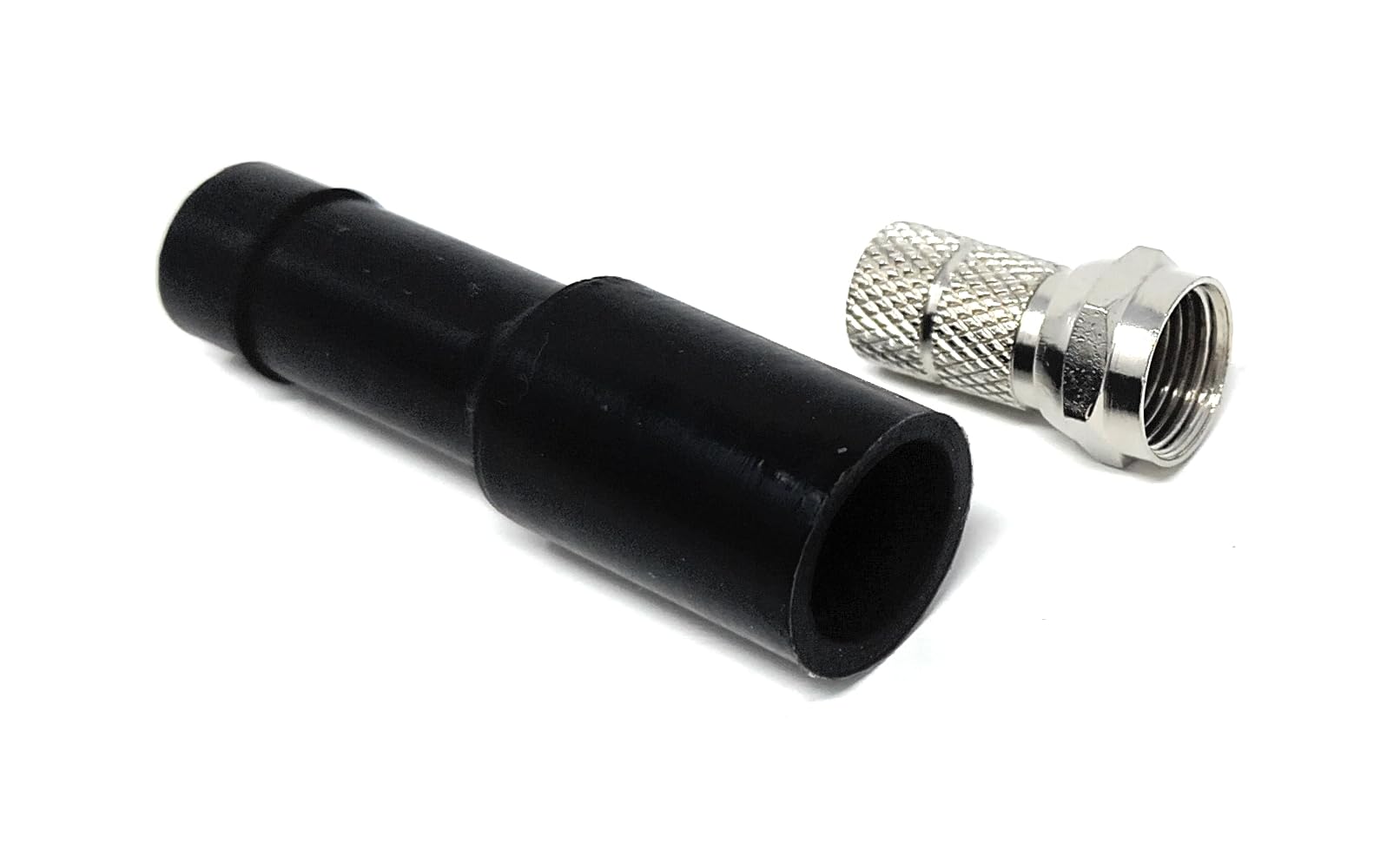 DRUT F-Type Twist-On Plug Adapter with Weatherproof Boot for Satellite Coax Cable, 6-7mm End – Compatible with CT100U, RG59U, and RG6U Cables