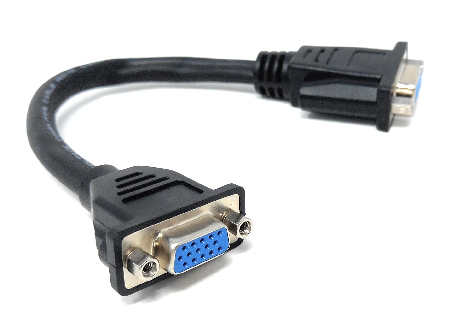DRUT 15cm 15-Pin VGA Female to Female Panel Mount Adapter, Gender Changer Lead Cable (DB15/HD15) Extension Cable 0.5ft.