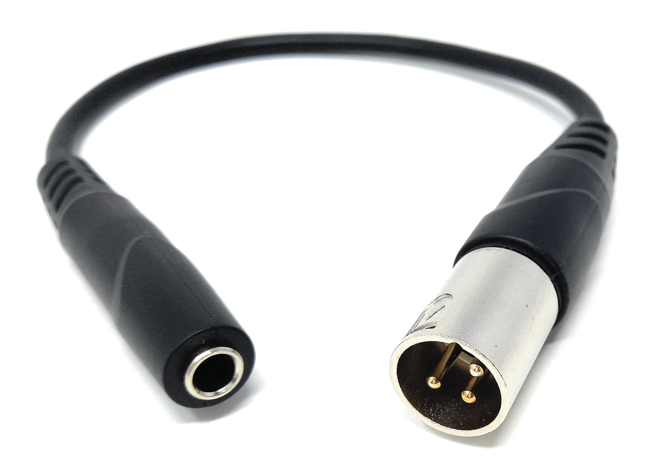 DRUT 3-Pin XLR Male to 6.35mm 1/4" Stereo Jack Socket Cable, Soft, Flexible, Gold Plated, for Audio, DJ, Live Events, Music Instruments