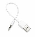 DRUT 3.5mm AUX Audio Jack to USB 2.0 Male Adapter Cable, 10cm Short Converter Lead, Compatible with MP3/MP4 Players and Audio Devices