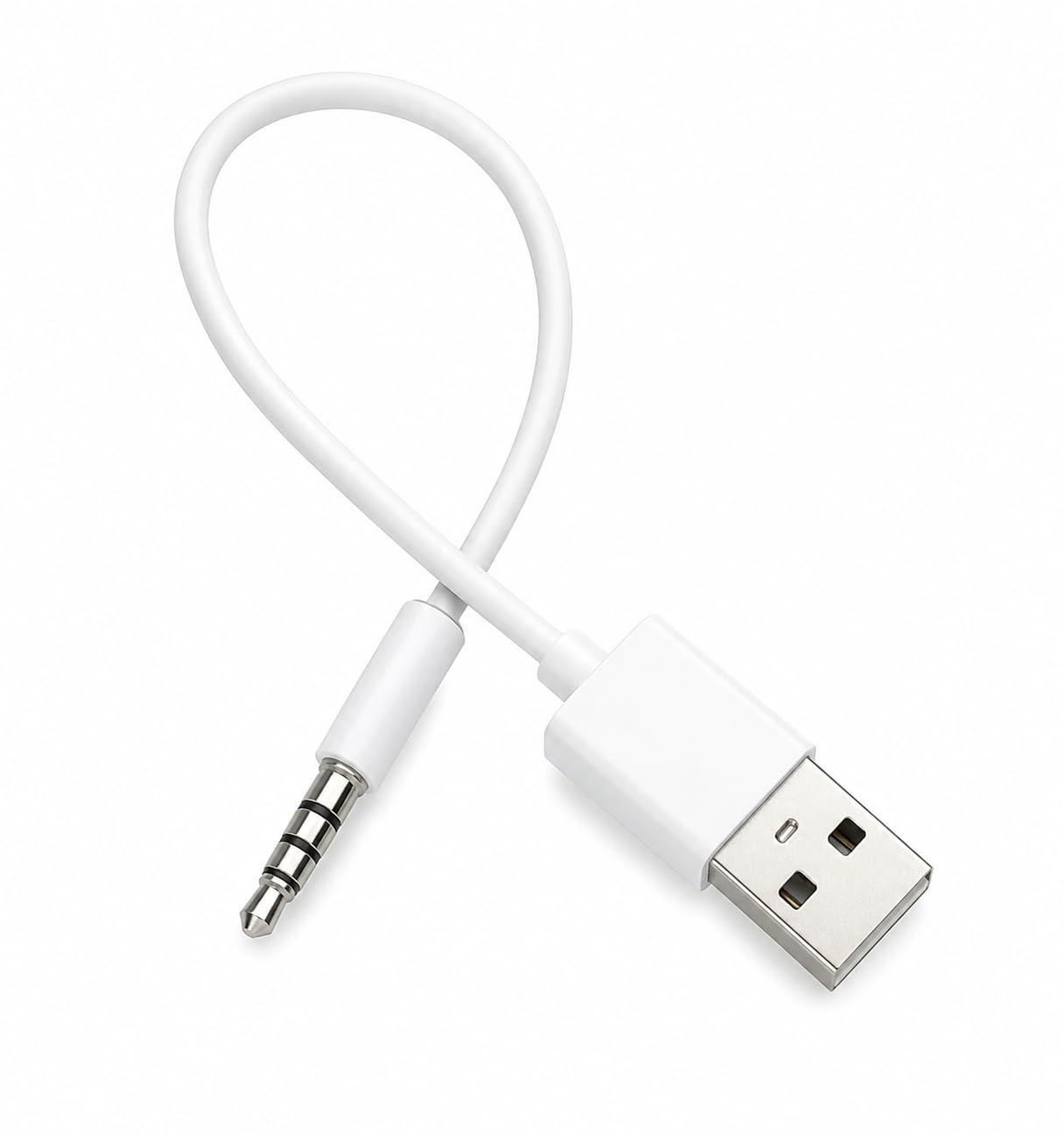 DRUT 3.5mm AUX Audio Jack to USB 2.0 Male Adapter Cable, 10cm Short Converter Lead, Compatible with MP3/MP4 Players and Audio Devices