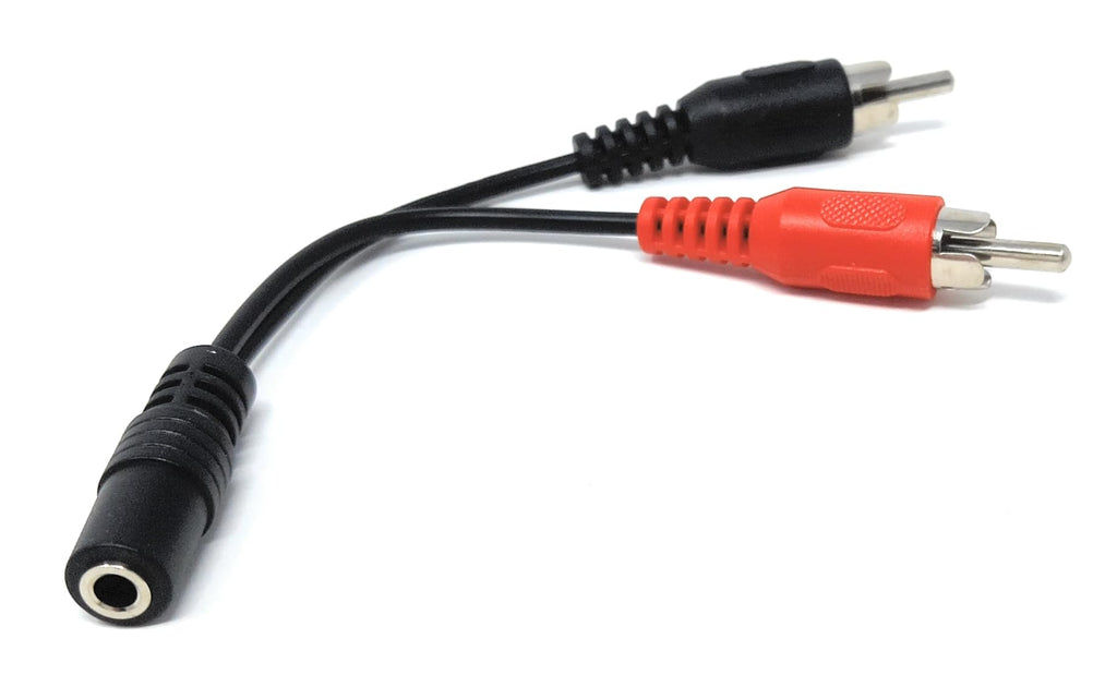 DRUT 3.5mm Stereo Jack Socket to Twin Phono RCA Phono Male Plug, Audio Adapter Extension Cable Lead