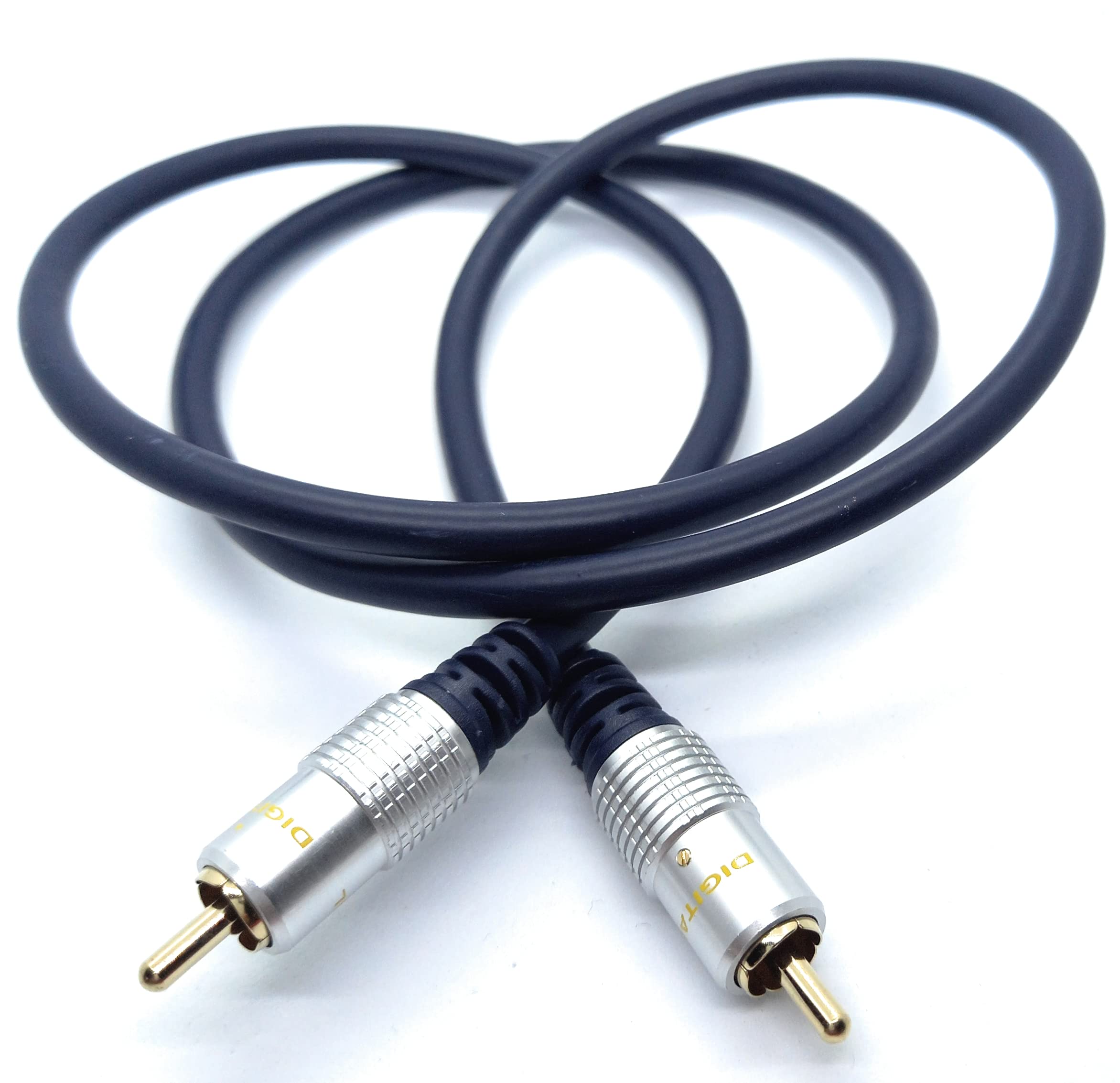 DRUT RCA to RCA Digital Audio 75 Ohm Subwoofer Cable, Designed Specifically for The Very Low-BASS frequencies, OFC SPDIF, Gold Connectors