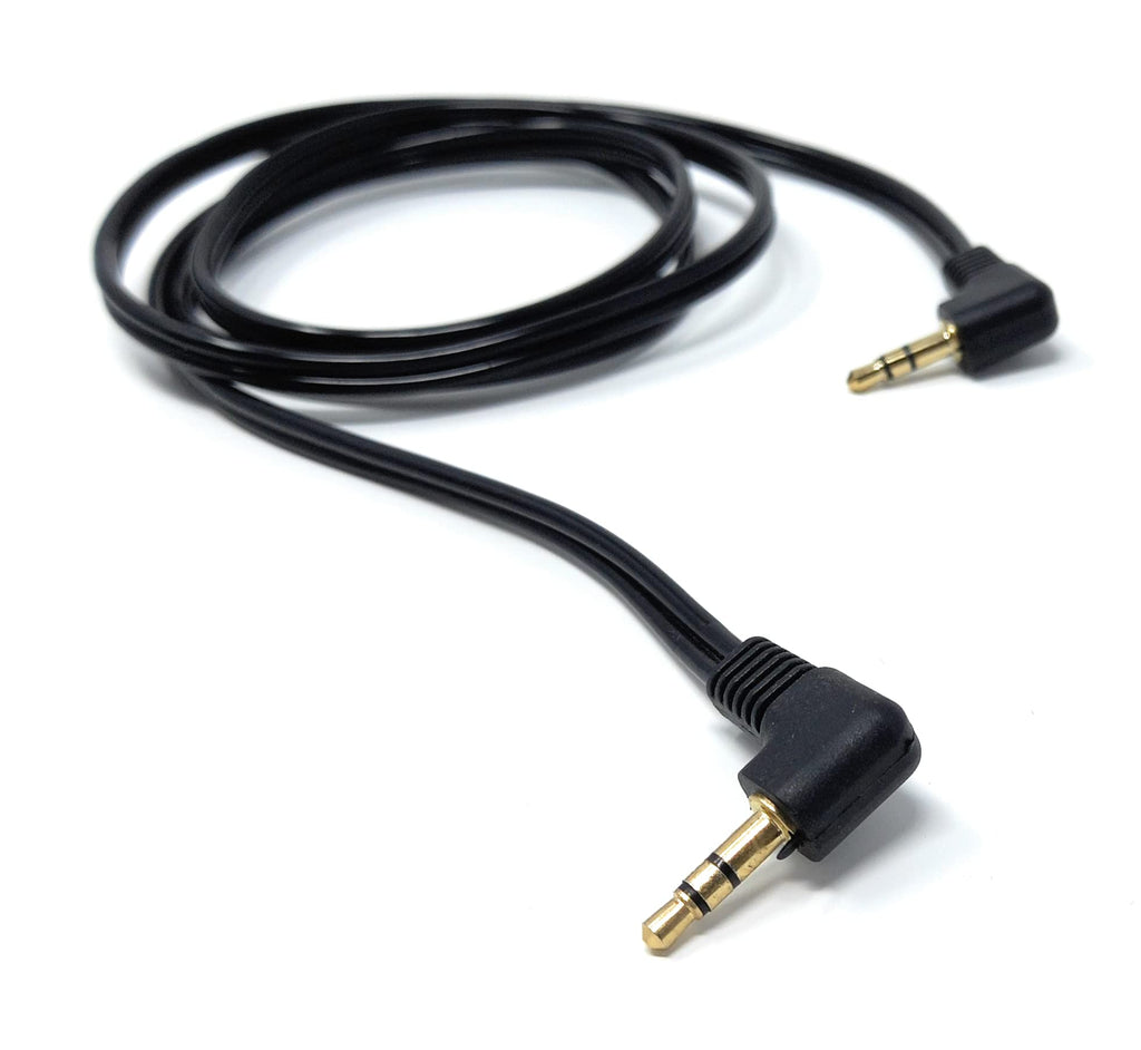 DRUT 3.5mm Dual Right Angle 90'' Male to Male Jack to Jack Stereo Audio Cable Lead Gold Plated Ends