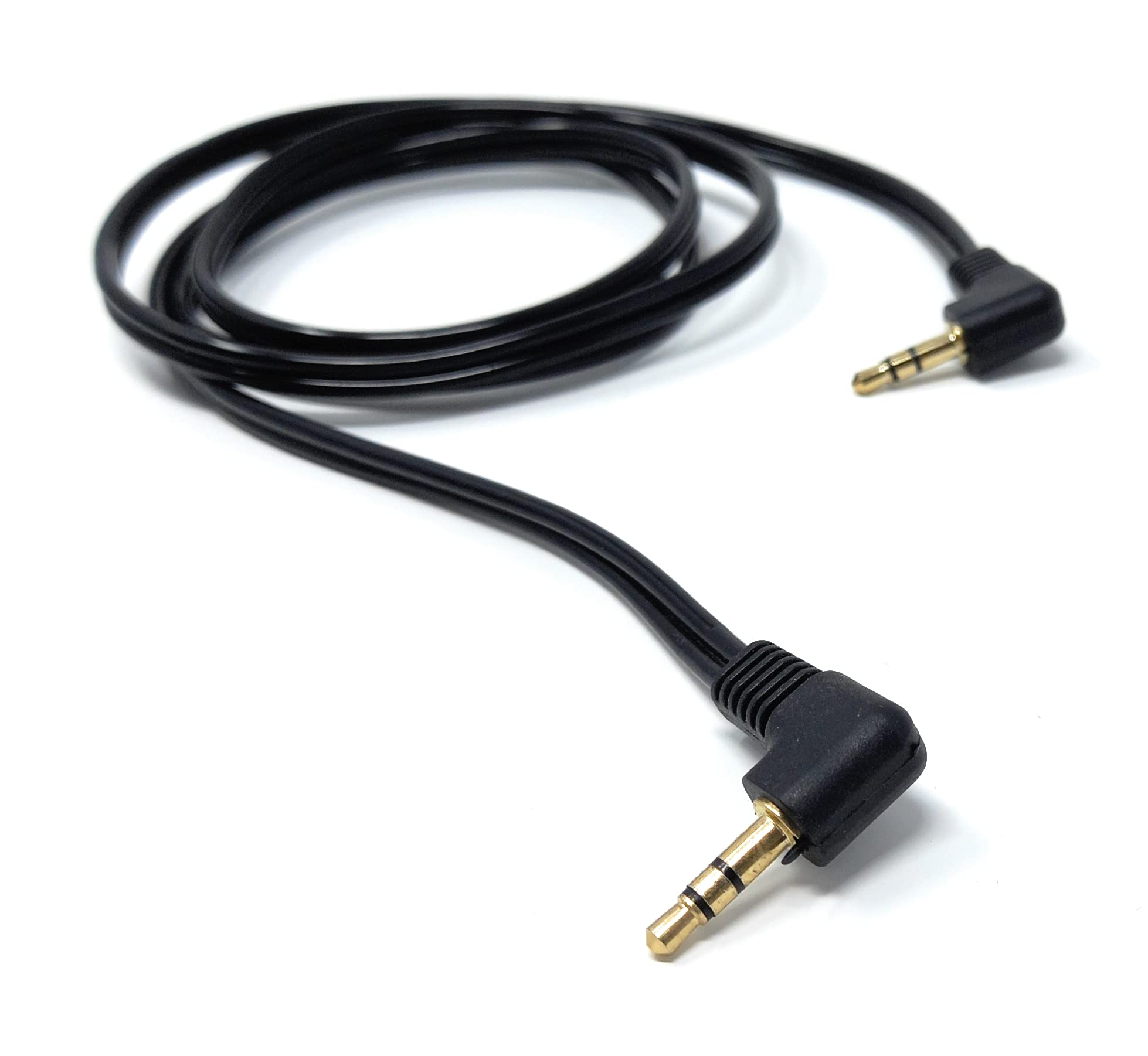DRUT 3.5mm Dual Right Angle 90'' Male to Male Jack to Jack Stereo Audio Cable Lead Gold Plated Ends