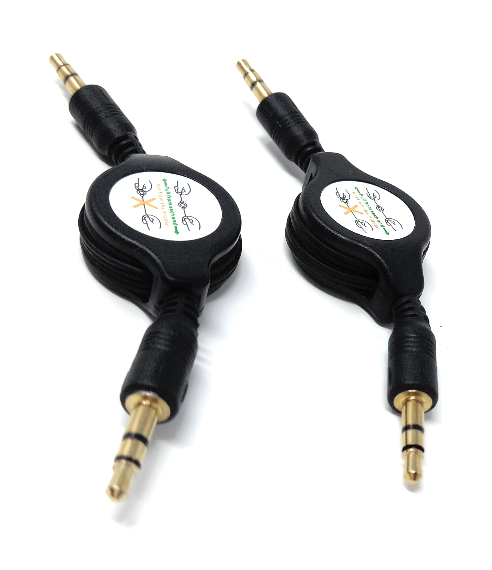 DRUT 3.5mm Retractable Male to Male Jack Stereo AUX Lead Audio Cable 0.8m Long