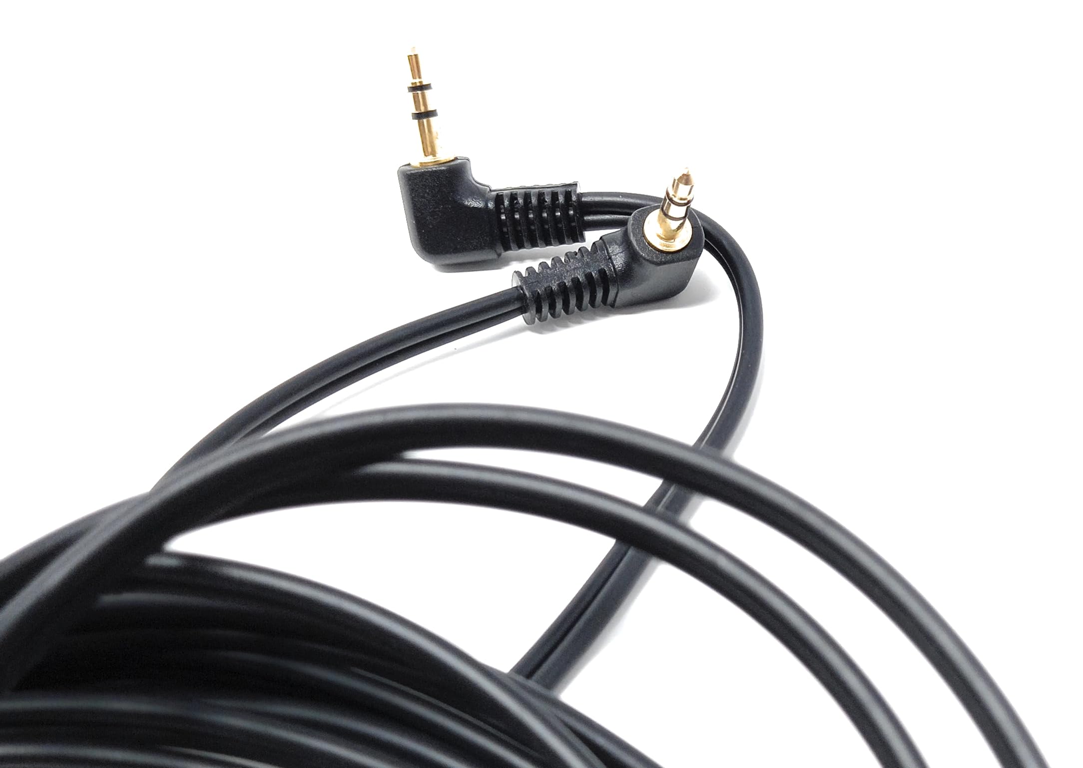 DRUT 3.5mm Dual Right Angle 90'' Male to Male Jack to Jack Stereo Audio Cable Lead Gold Plated Ends