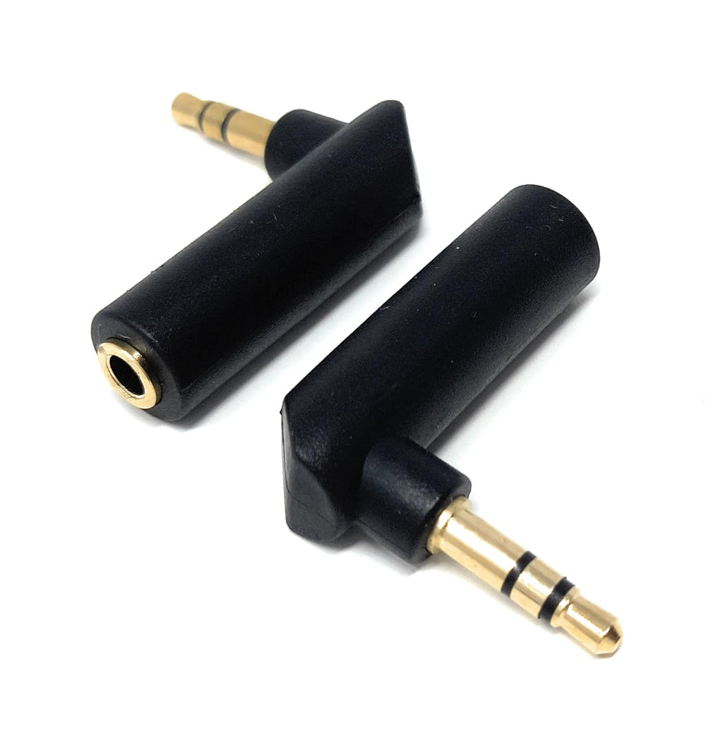 DRUT 3.5mm Stereo Jack to 3.5mm Jack Socket Right Angle AUX Cable Adapter