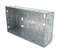 Double Metal Back Box 35mm Depth Steel Electrical Pattress Wall Box Flush-Mount Housing for Double Sockets & Switches With Earth Terminal