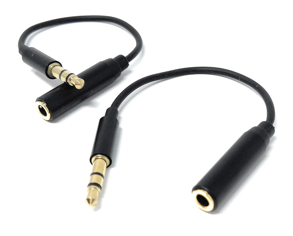 DRUT 3.5mm 3-Pole Male Jack to 4-Pole Female Socket Audio Cable – Microphone & Pin Charger Adapter