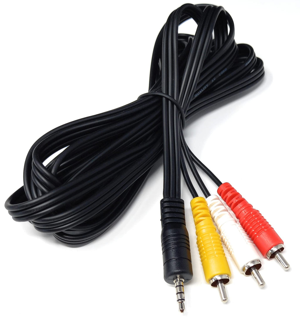 DRUT 3.5mm 4 Pole Jack Plug to 3 x RCA Phono Composite Audio Video AV AUX Lead Cable