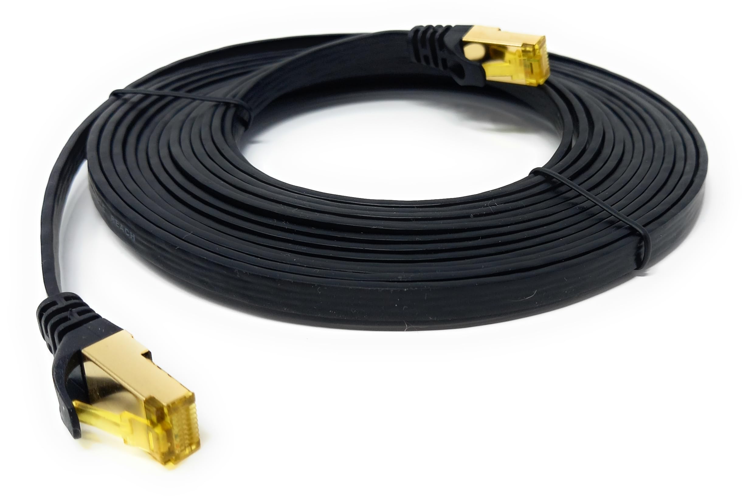 DRUT CAT7 Flat FTP Shielded 600MHz 10Gbps Ethernet LAN RJ45 Cable Gold Plated Switch Router Modem Access Point Lead