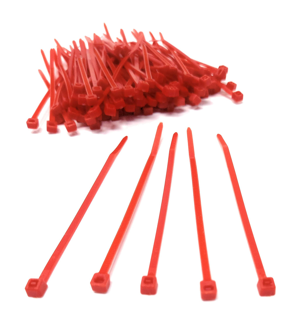 Nylon Cable Ties, 100mm x 2.5mm, Pack of 100, Plastic Zip Tie Wraps, Self-Locking