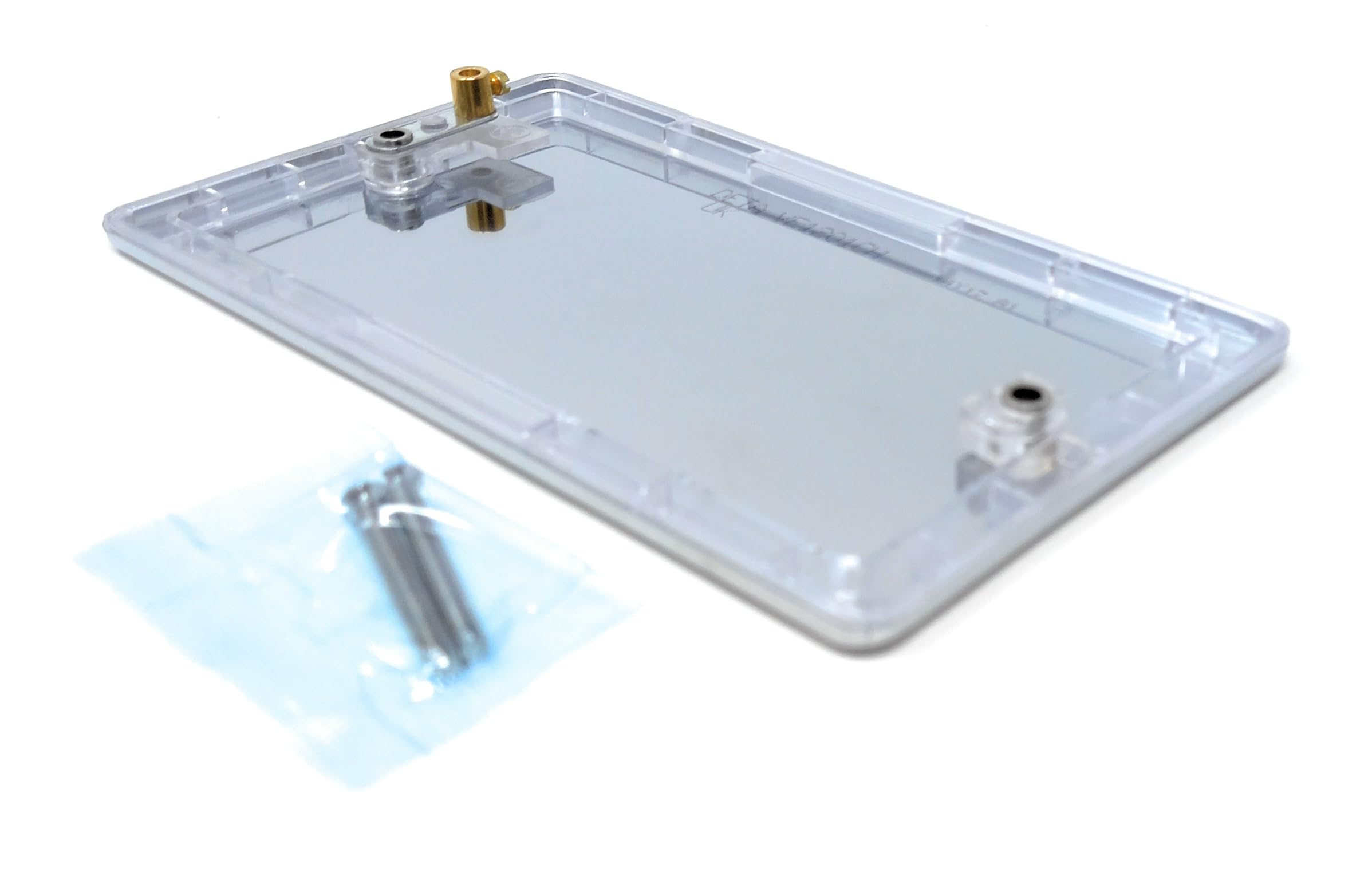 Double Two Gang Blanking Plate, Wall Faceplate, Cover for Electrical Sockets, Screws Included (Chrome)