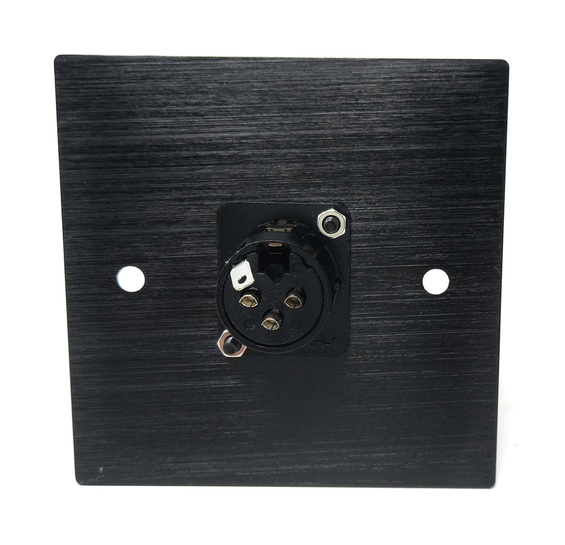 Brushed Aluminium 3-Pin XLR Female Sockets D-Series Wall Faceplate (Soldering Ends) – Durable Metal Plate for Audio, Amplifier, Microphone, Mixer & Speaker Connections – Screws Included