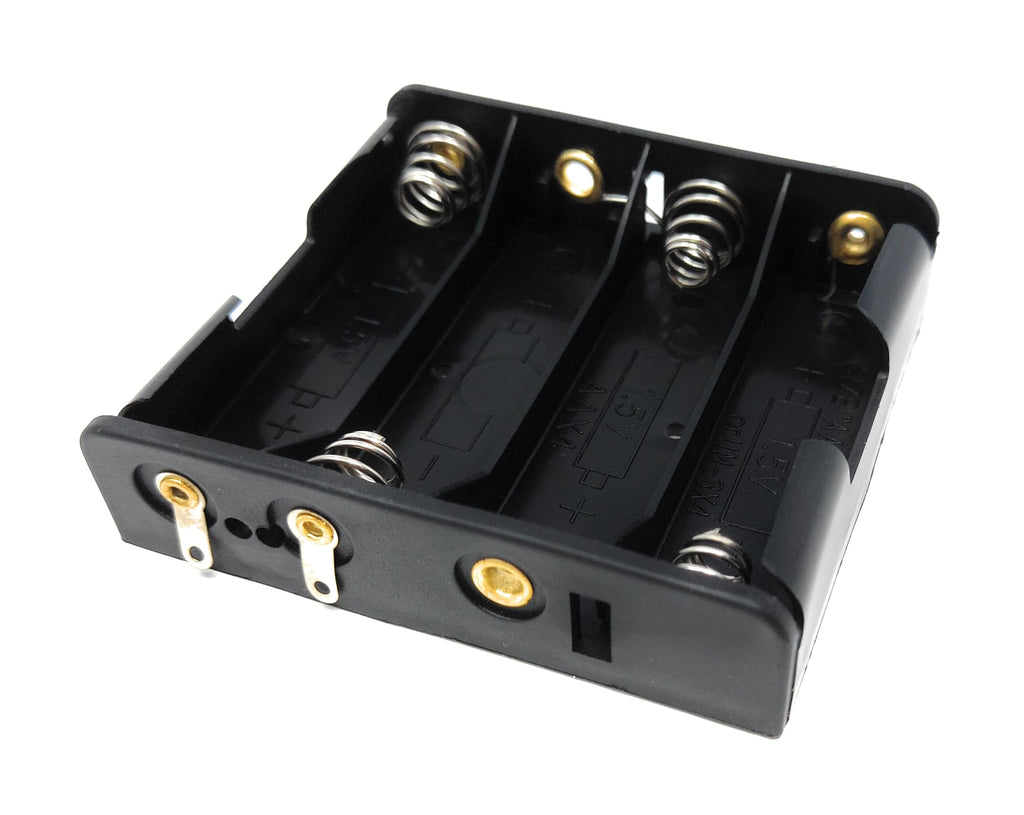 4 x AA Battery Holder Case Housing Box With Solder Lug Terminals Connector Block, Open Style