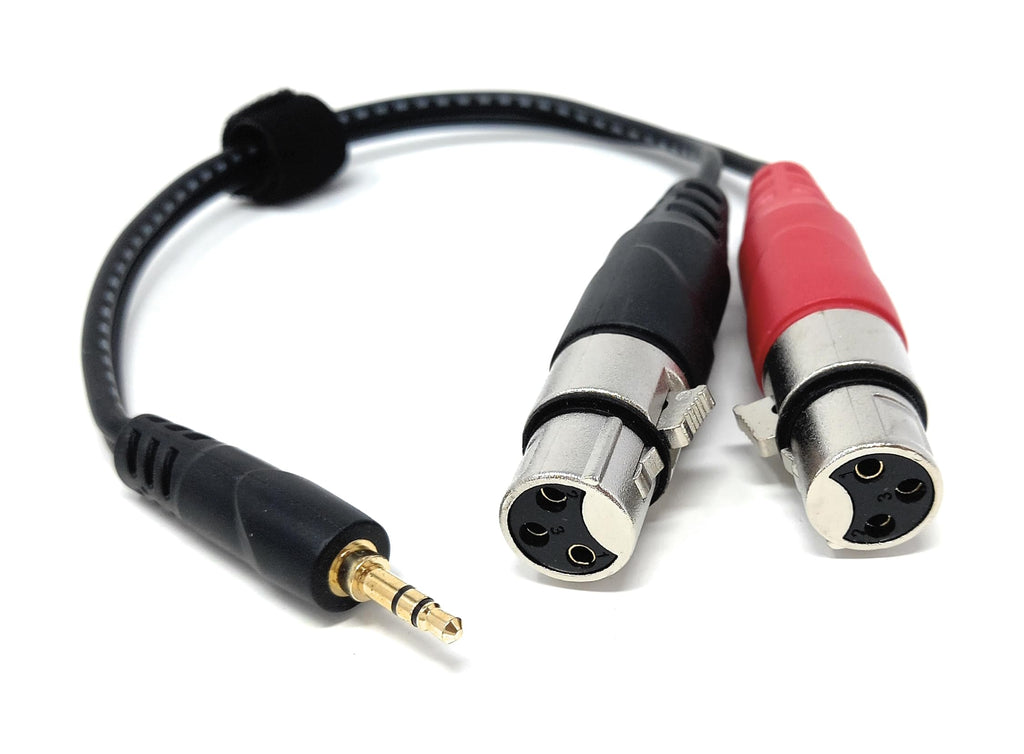 DRUT 3.5mm Stereo Jack to 2 x XLR Female Cable – Audio Splitter Lead for Microphones, Mixers, Speakers, DJ, Studio and Recording Equipment