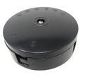 4-Terminal Round Junction Box, 5A Rated Electrical Connector Housing, 75x25mm Black Wiring Enclosure for Lighting, Power Distribution & Cable Connections, Durable Indoor/Outdoor Electrical Box