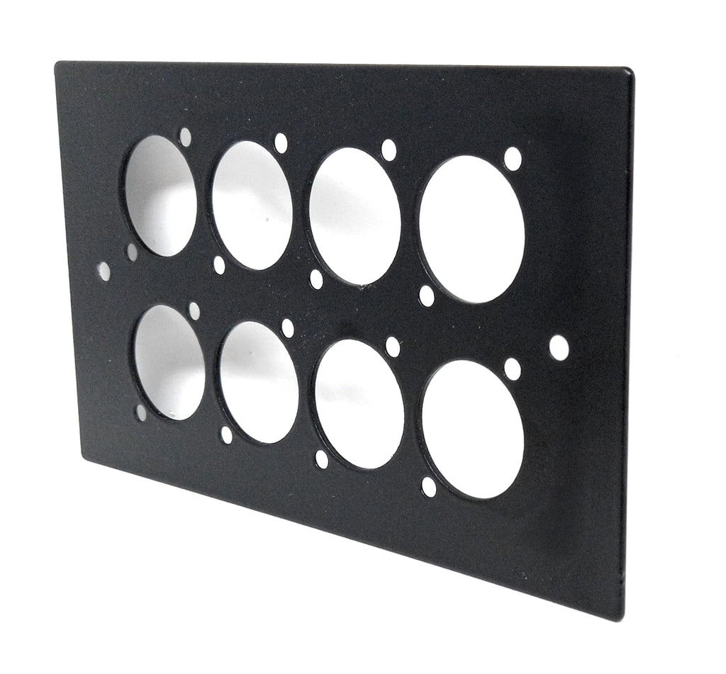 Double Gang Aluminium Wall Plate – D-Series Hole Compatible with Neutrik, HDMI, USB, RJ45, XLR, RCA, BNC 121x86x5mm with Screws