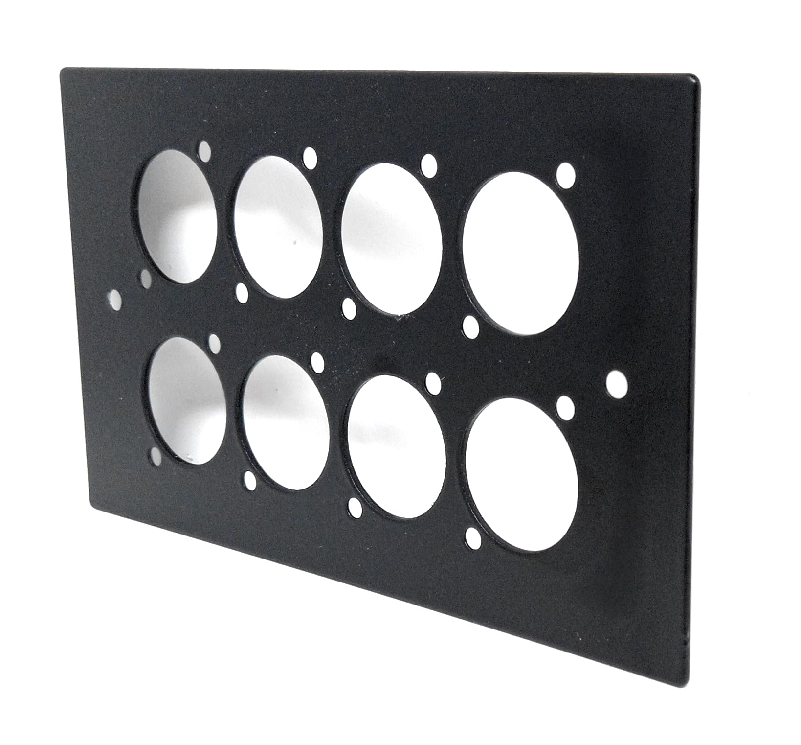 Double Gang Aluminium Wall Plate – D-Series Hole Compatible with Neutrik, HDMI, USB, RJ45, XLR, RCA, BNC 121x86x5mm with Screws