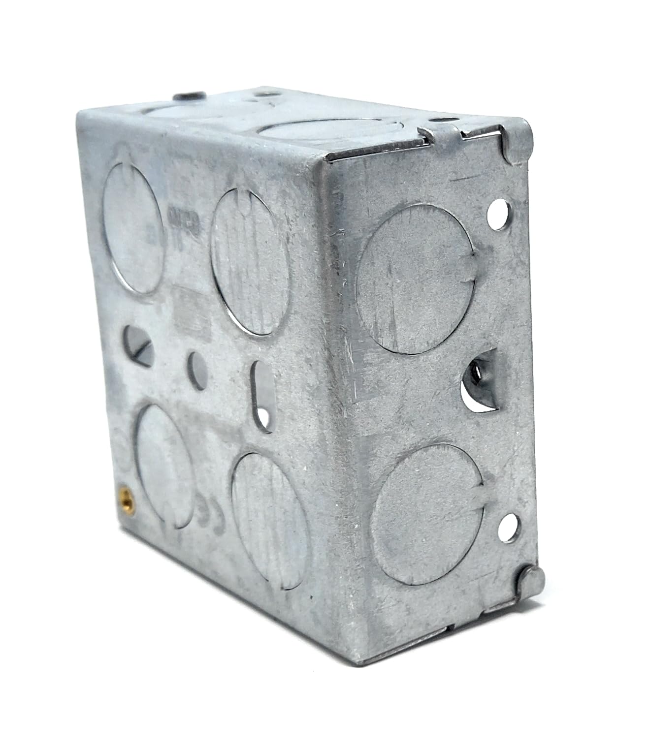 1 Gang Metal Surface Mount Back Box, 37mm Deep Pattress with Earth Terminals for Secure Electrical Installations