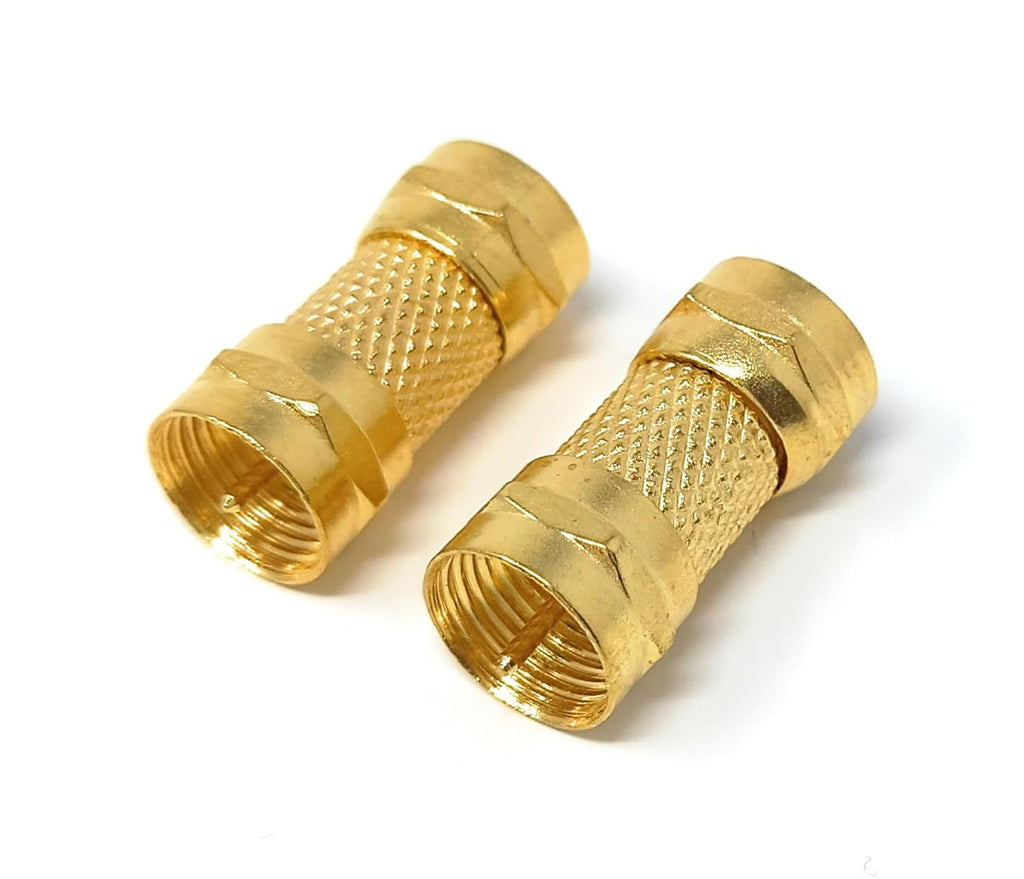 DRUT F Type Screw On Male to Male Plug to Plug 75 OHM Coax Adapter Coupler