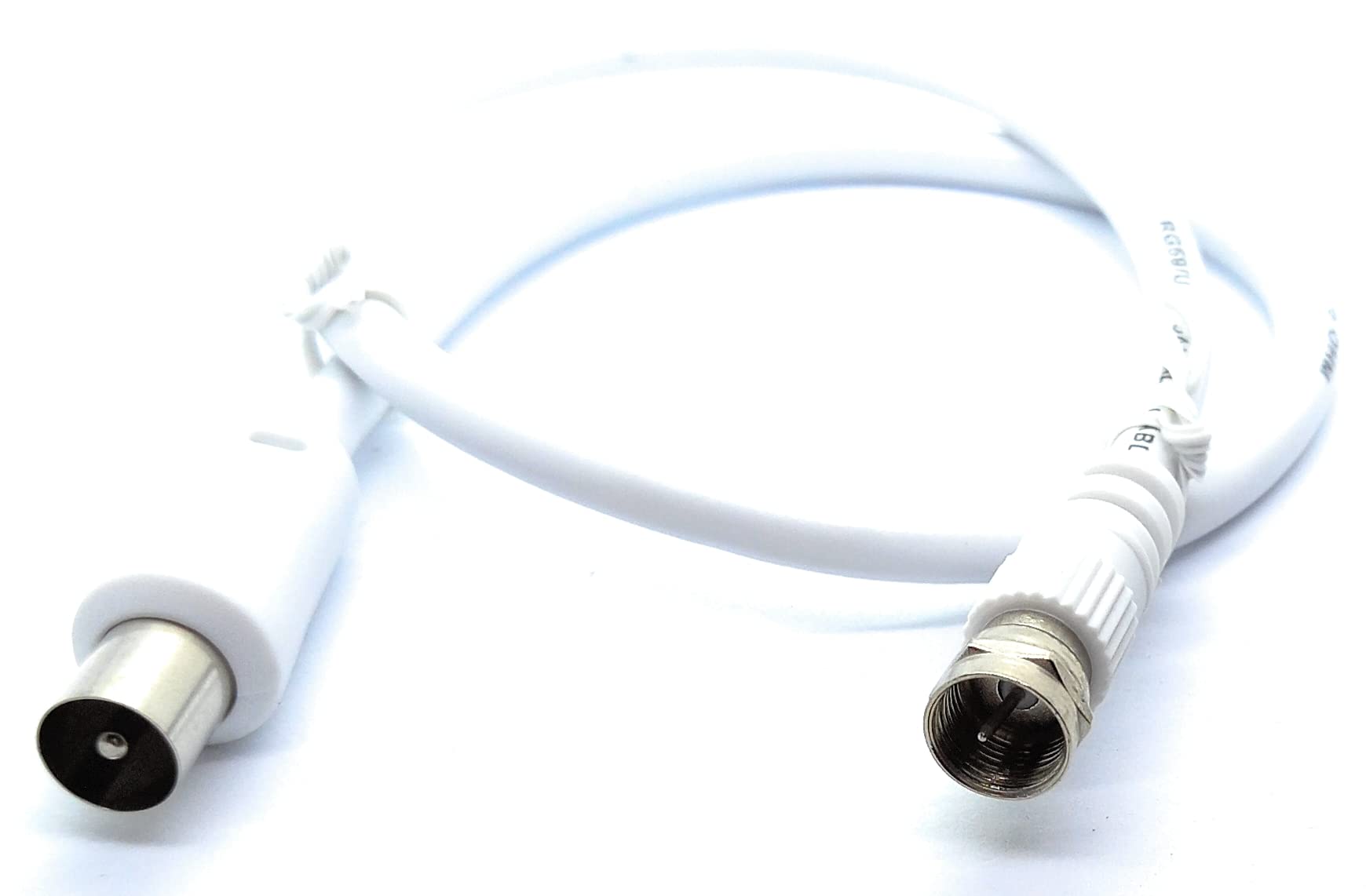DRUT RF TV Aerial Male to F Type Connector Male Plug Coaxial Coax Cable, Lead, 75 Ohm, 3C-2V