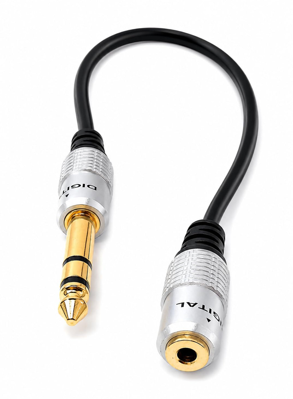 DRUT 30cm 6.35mm to 3.5mm Female Stereo Adapter Cable, Gold Plated TRS Audio Converter & Headphone Extension Lead for Instruments, Speakers & Home Theater (1/4 Inch to Mini Jack)