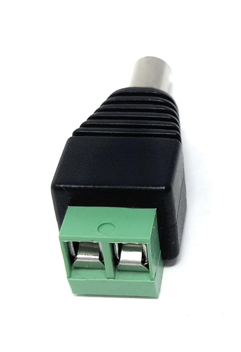 DRUT 5.5mm x 2.1mm DC Power Plug Male to Screw Terminals Adapter Compatible with CCTV Cameras, LED Lighting, Routers and Modems, Music Instruments