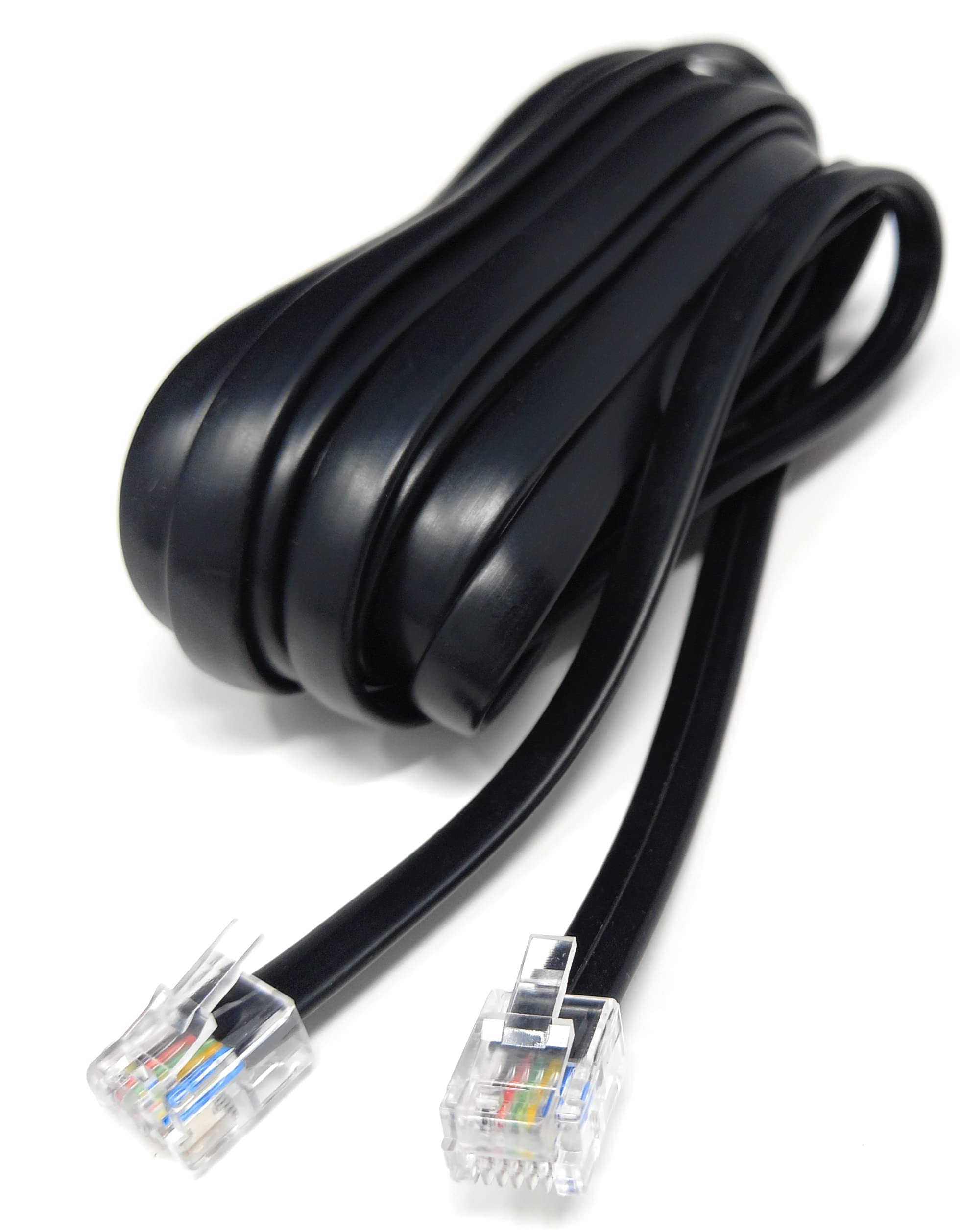 DRUT FLAT RJ12 to RJ12 6P6C Cable Lead Plug to Plug (RJ11 with 6 pin Wire)