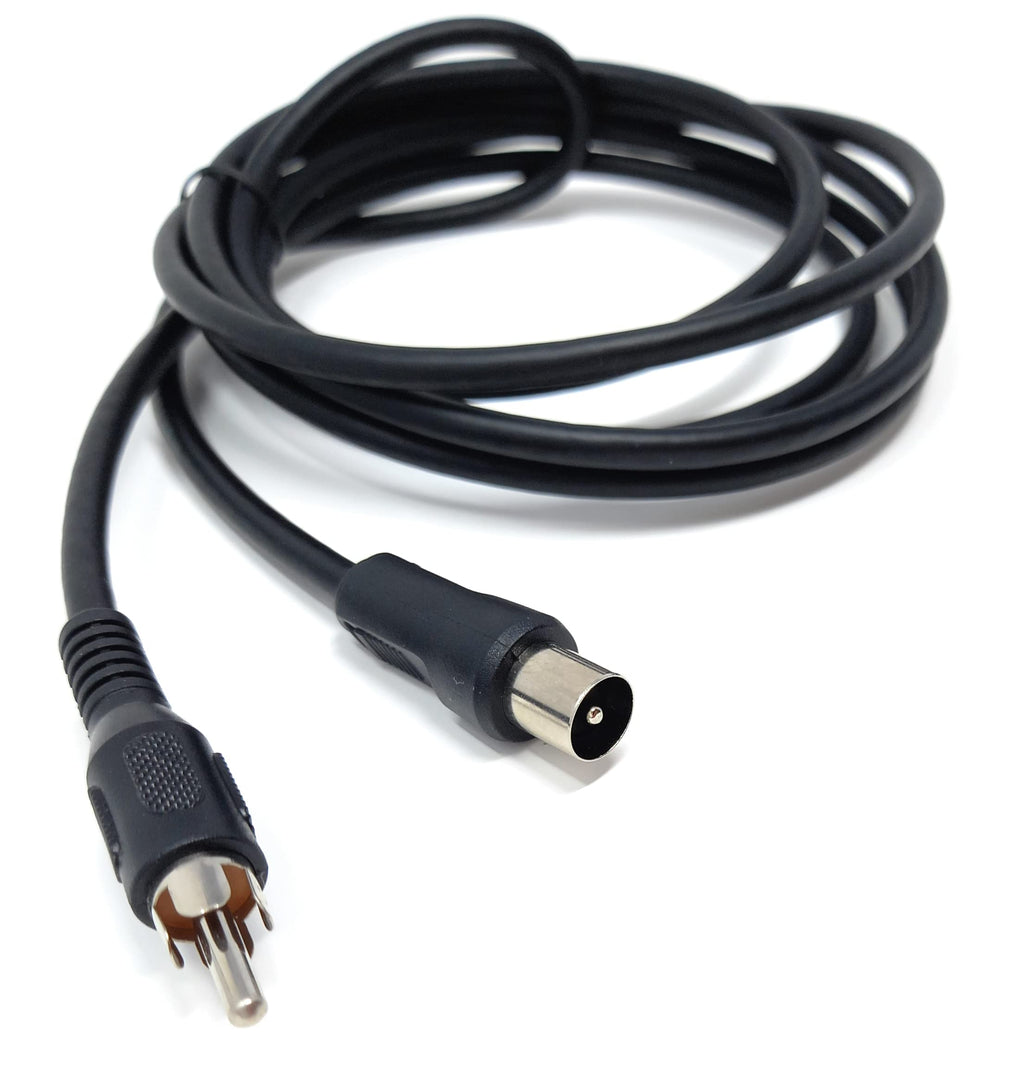 DRUT 2m TV Plug to Phono (RCA) Plug Coaxial AV Lead Audio Video Cable 6.5ft