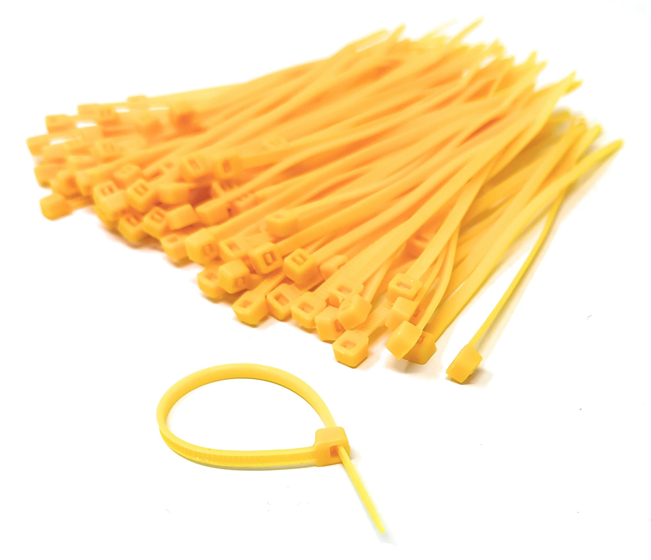 Nylon Cable Ties, 100mm x 2.5mm, Pack of 100, Plastic Zip Tie Wraps, Self-Locking