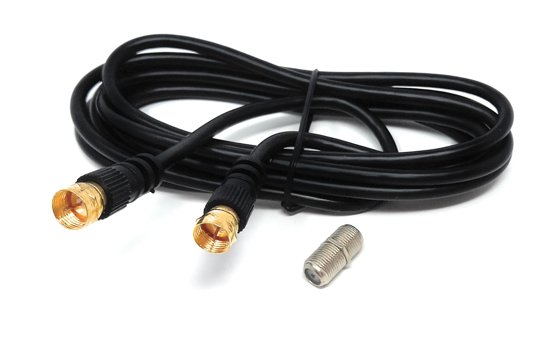 DRUT F-Type Connector TV RG6 Cable With (F-Type Female Coupler) Compatible With STB, Dish TV, Satellite, Antenna Coax Cable Lead