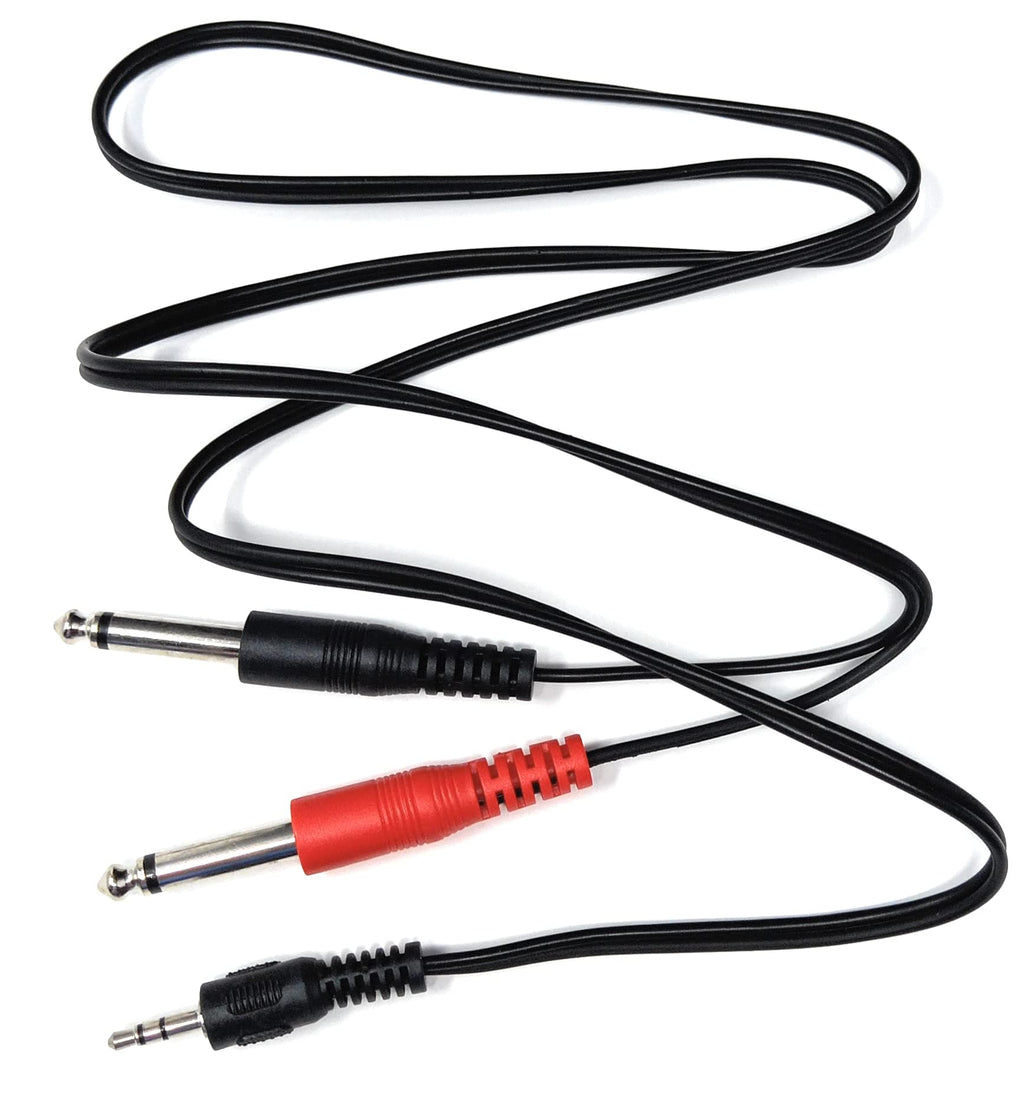 DRUT Stereo 3.5mm Jack to 2 x 6.35mm Mono Jacks, Y Cable Lead create description