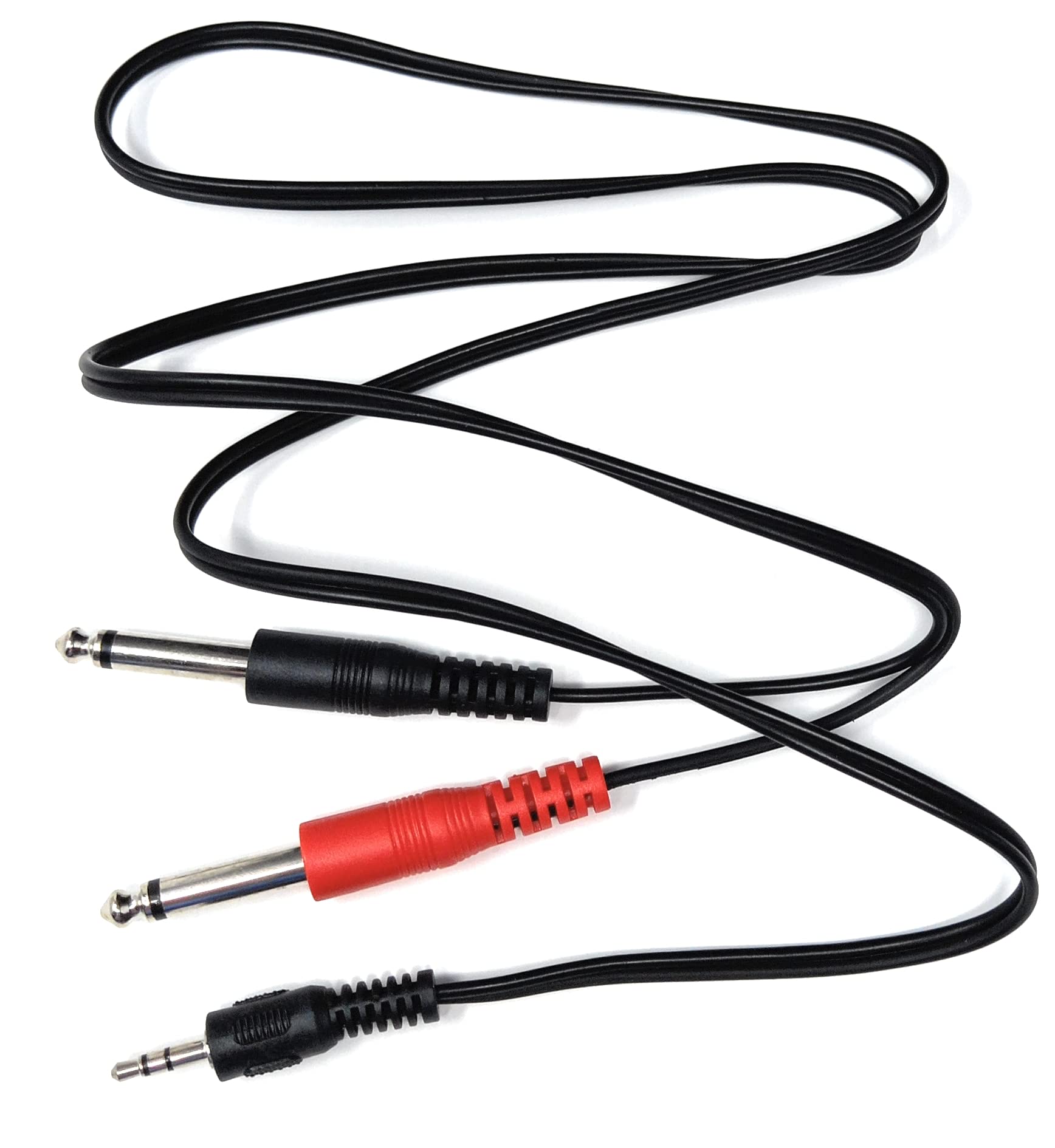 DRUT Stereo 3.5mm Jack to 2 x 6.35mm Mono Jacks, Y Cable Lead create description