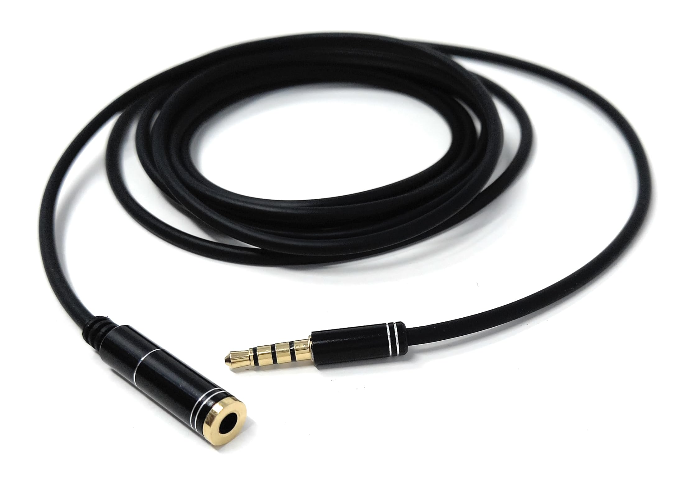 DRUT 3.5mm TRRS Mic Extension Cable 4-Pole Stereo Audio Jack Male to Female, Headset & Aux Lead Compatible with Earphones, Gaming Headsets, PS4, PS5, TV, Car, Soundbar