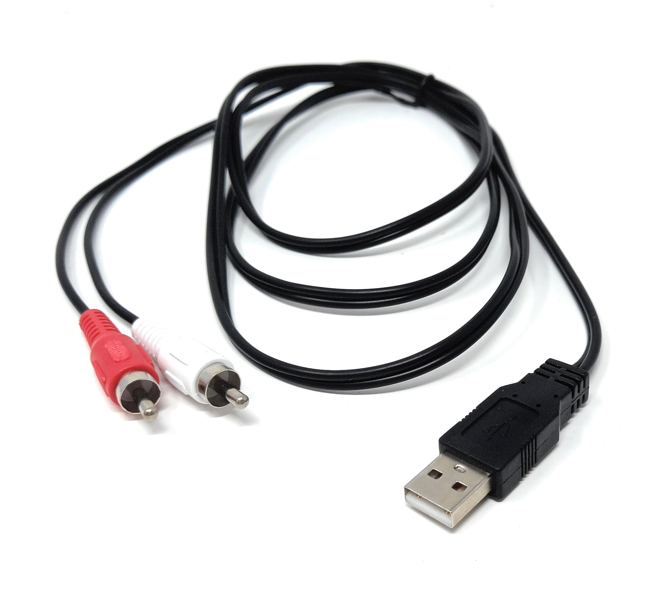 DRUT USB to RCA Audio Cable, 1.5M Male to 2 RCA Male Stereo Converter, Adapter for PC, Laptop, Speaker, DVD Player, Home Sound Systems