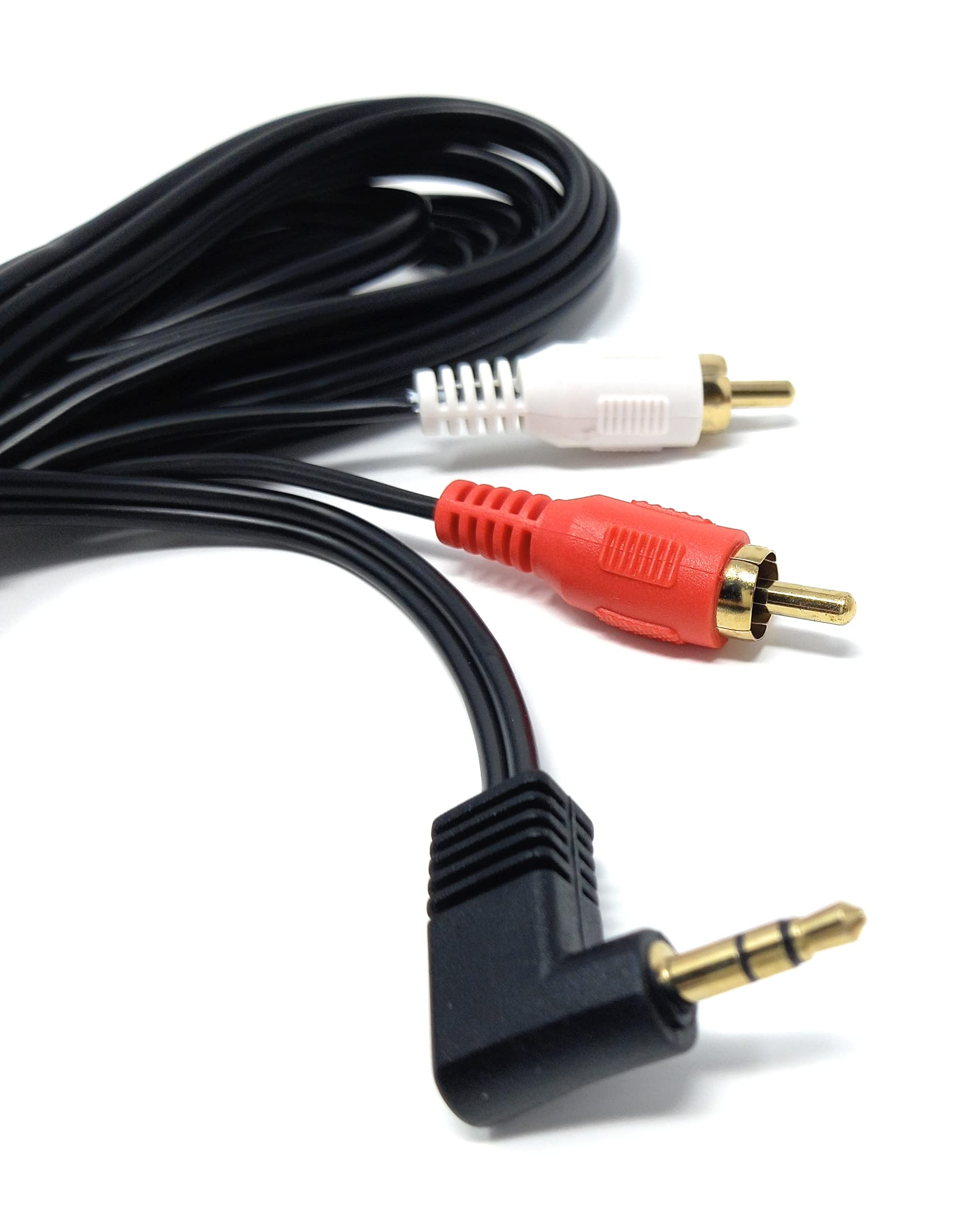 DRUT 3.5mm to RCA Jack Right Angled AUX Stereo Audio Cable Gold Plated Connectors