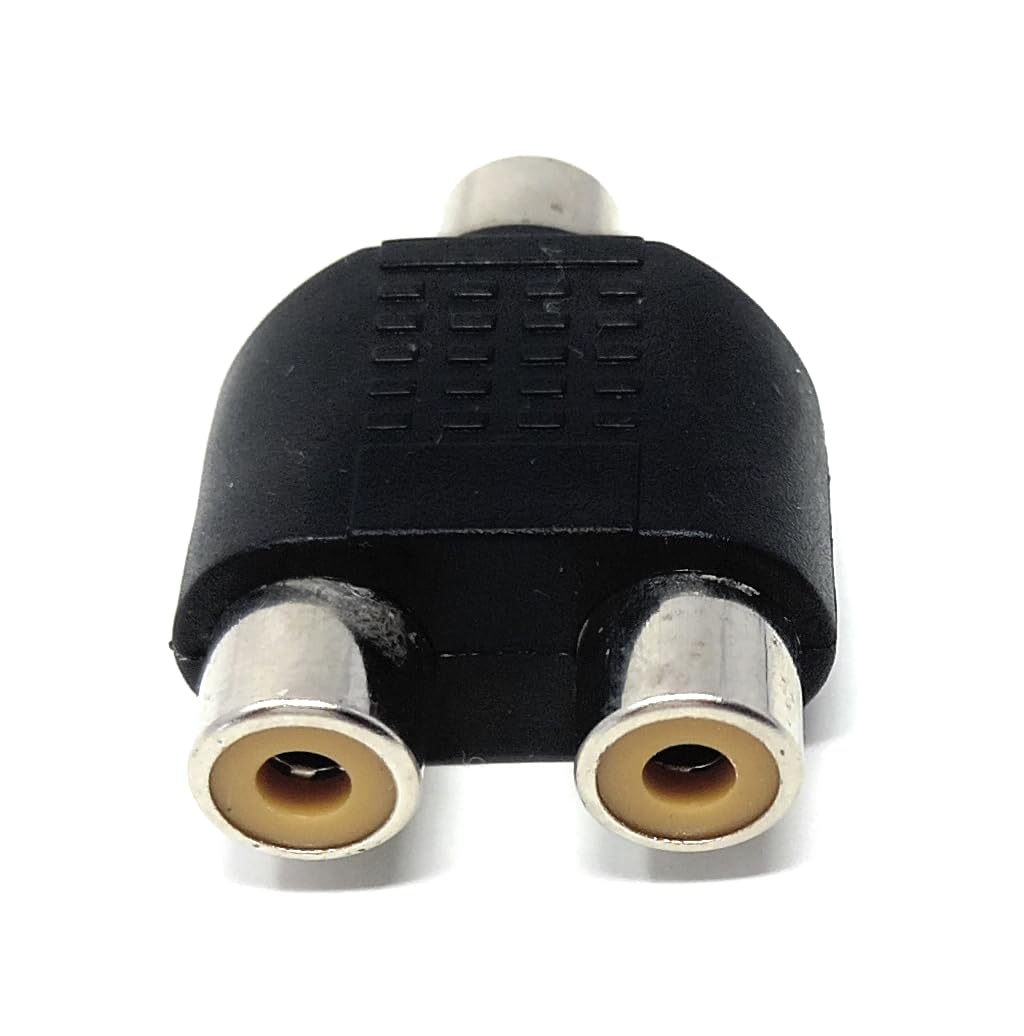 DRUT RCA Y Splitter Adapter, 1 RCA Female to 2 RCA Female Audio/Video Connectors