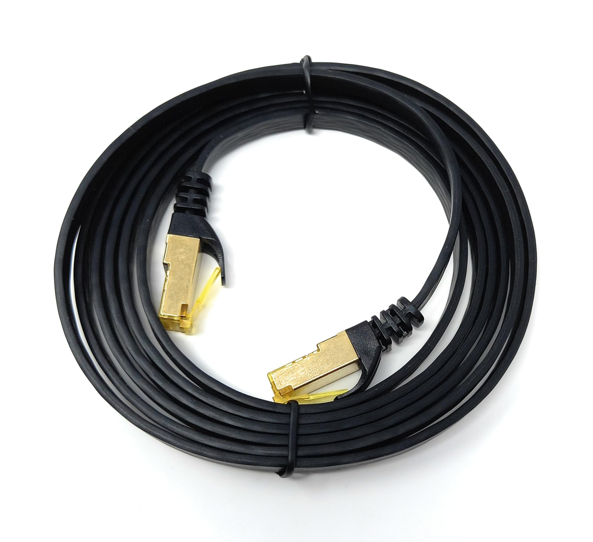 DRUT CAT7 Flat FTP Shielded 600MHz 10Gbps Ethernet LAN RJ45 Cable Gold Plated Switch Router Modem Access Point Lead
