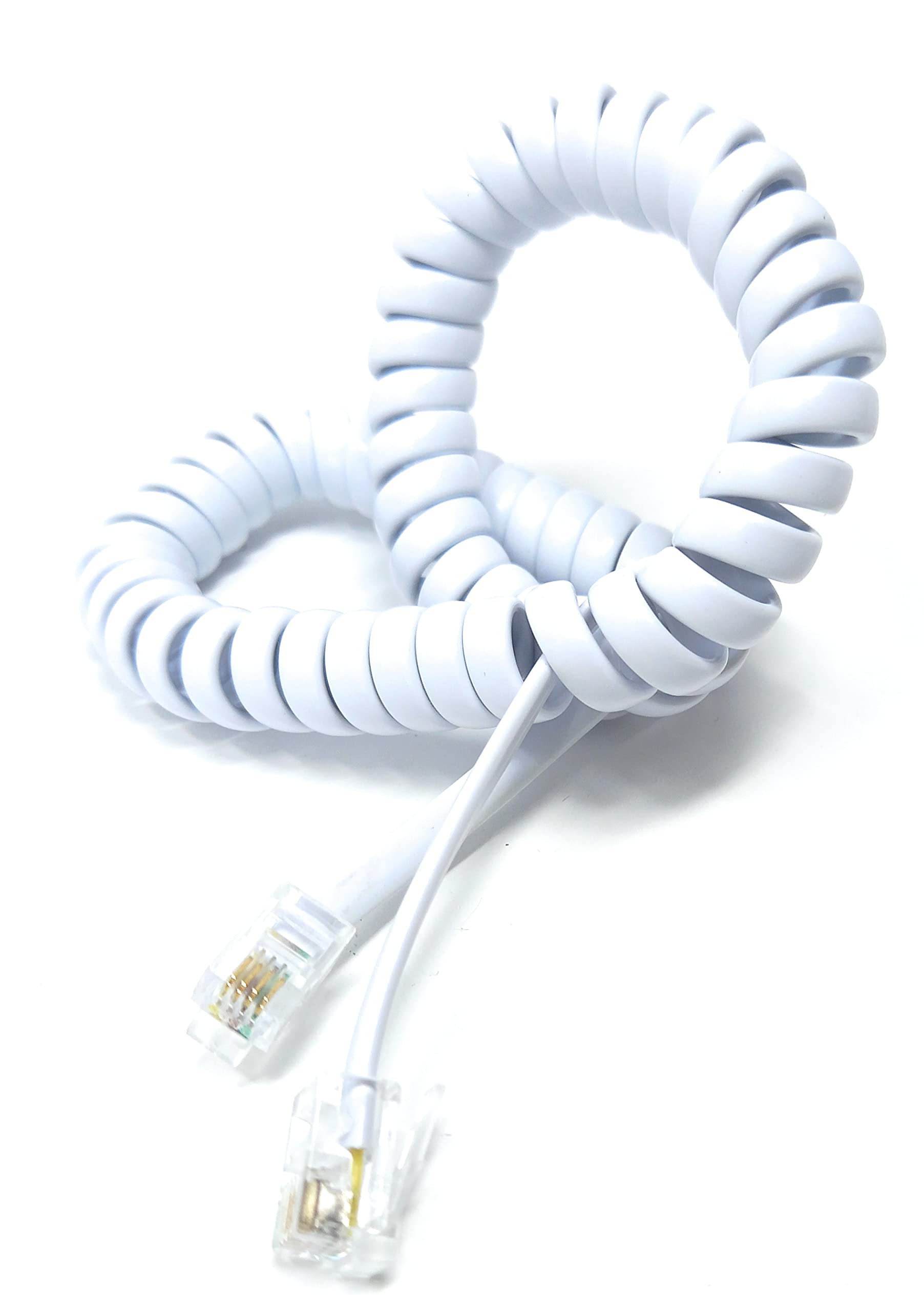 DRUT Coiled RJ10 RJ9 RJ22 4P4C 4 PIN Telephone Handset Curly Lead Cable