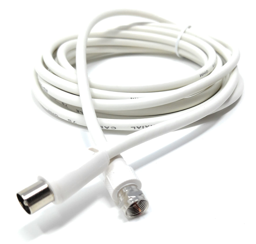 DRUT RF TV Aerial Male to F Type Connector Male Plug Coaxial Coax Cable, Lead, 75 Ohm, 3C-2V
