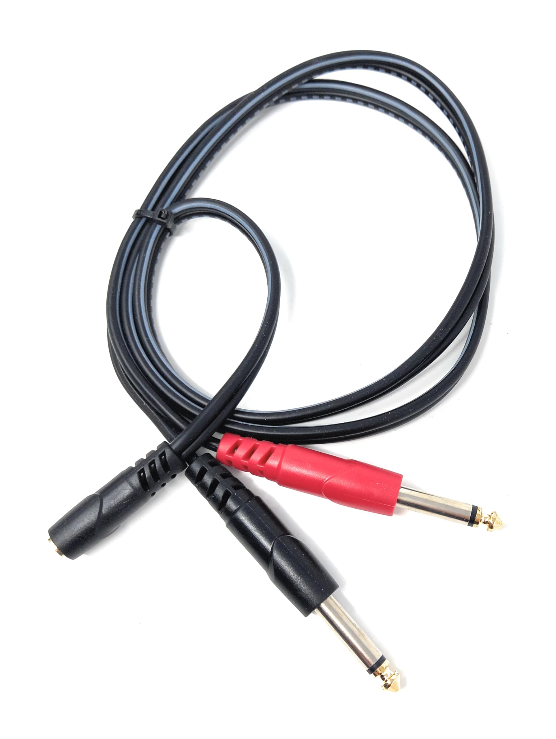 3.5mm Stereo Female to Dual 6.35mm (1/4") Mono TS Male Y Splitter Cable – Audio Adapter for Guitar Amp, Mixer & More