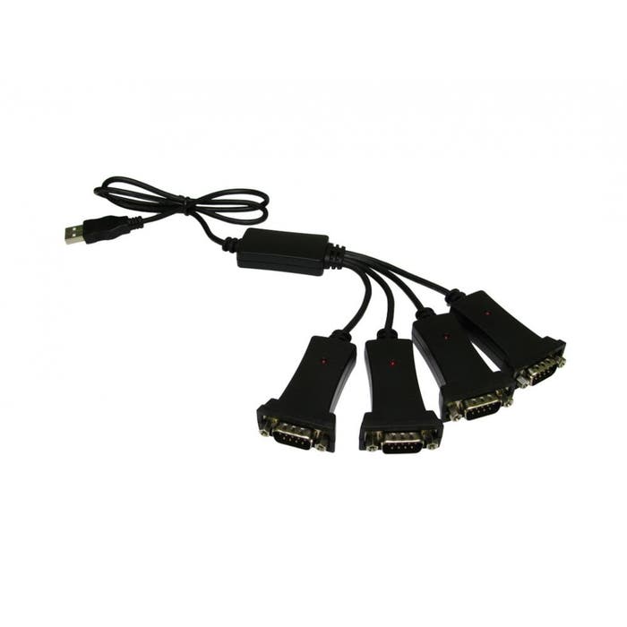 USB to four DB9 male RS-232 serial adapter cable
