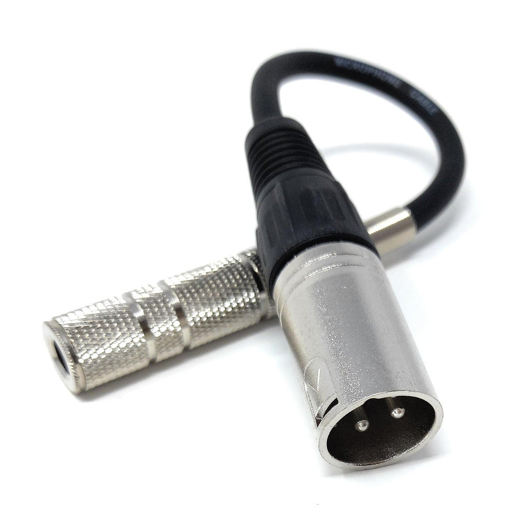 6.35mm 1/4'' Mono Jack Socket to XLR Male Plug Adapter Cable Lead
