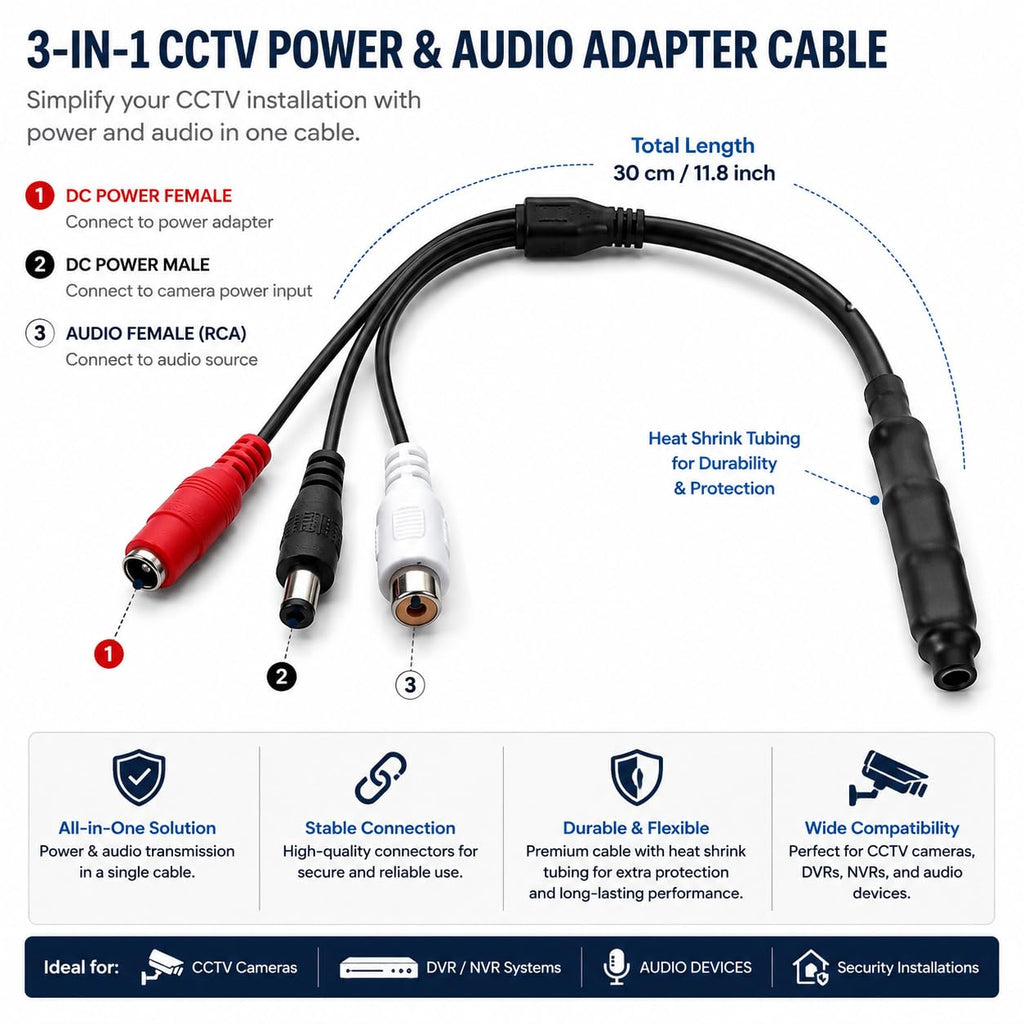 DRUT Mini CCTV Audio Microphone, High Sensitivity Security Audio Pickup Mic for CCTV Camera, DVR Surveillance and Monitoring Systems