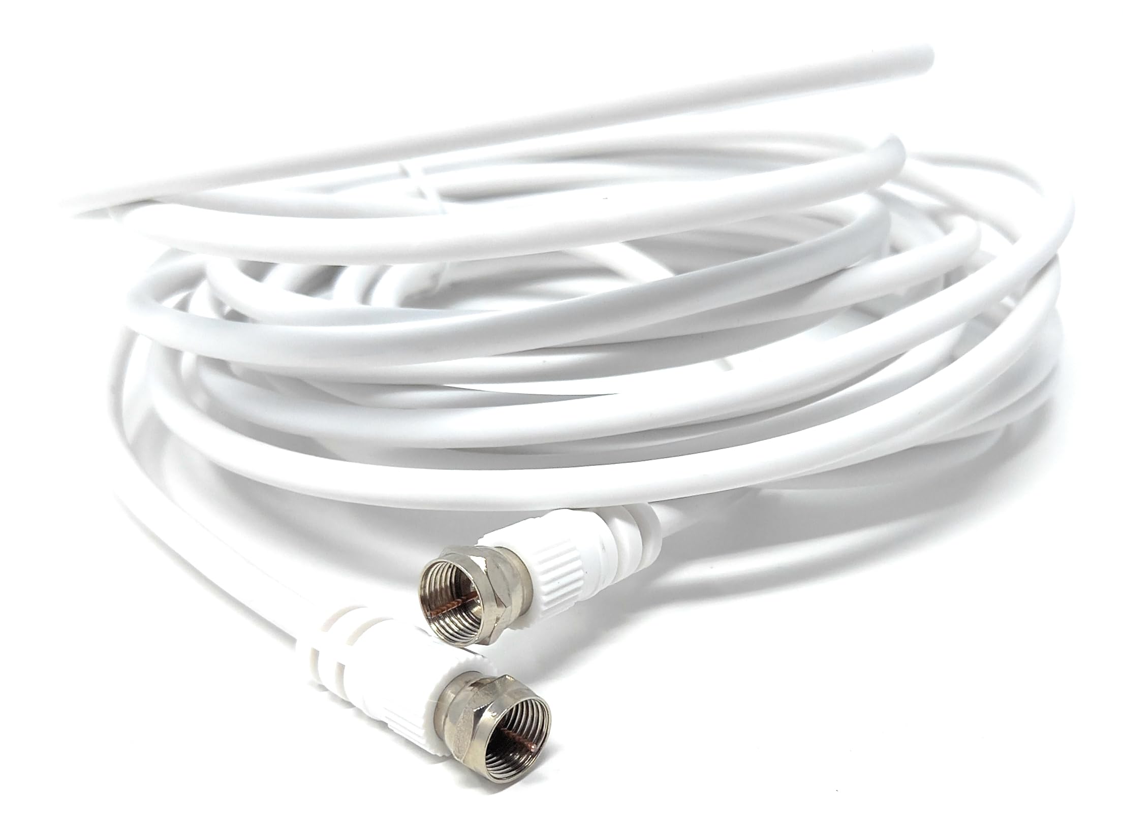 DRUT F-Type Male to Male Coax Coaxial Cable, Extension 75ohm Cord Wire Compatible with Satellite Dish, TV Antenna, Freeview TV, DVD, VCR, SKY HD, Virgin, BT