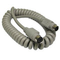 Coiled 6 Pin Mini DIN PS/2 Extension Cable 2m